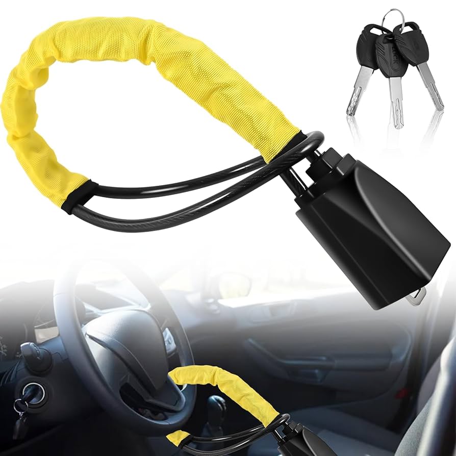 HEAVY-DUTY SEAT BELT STEERING WHEEL LOCK