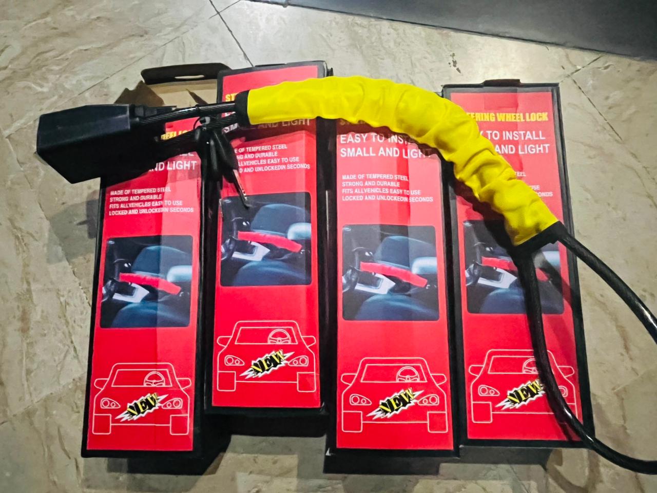 universal stainless pedal lock and seatbelt steering lock ( BUNDLE )